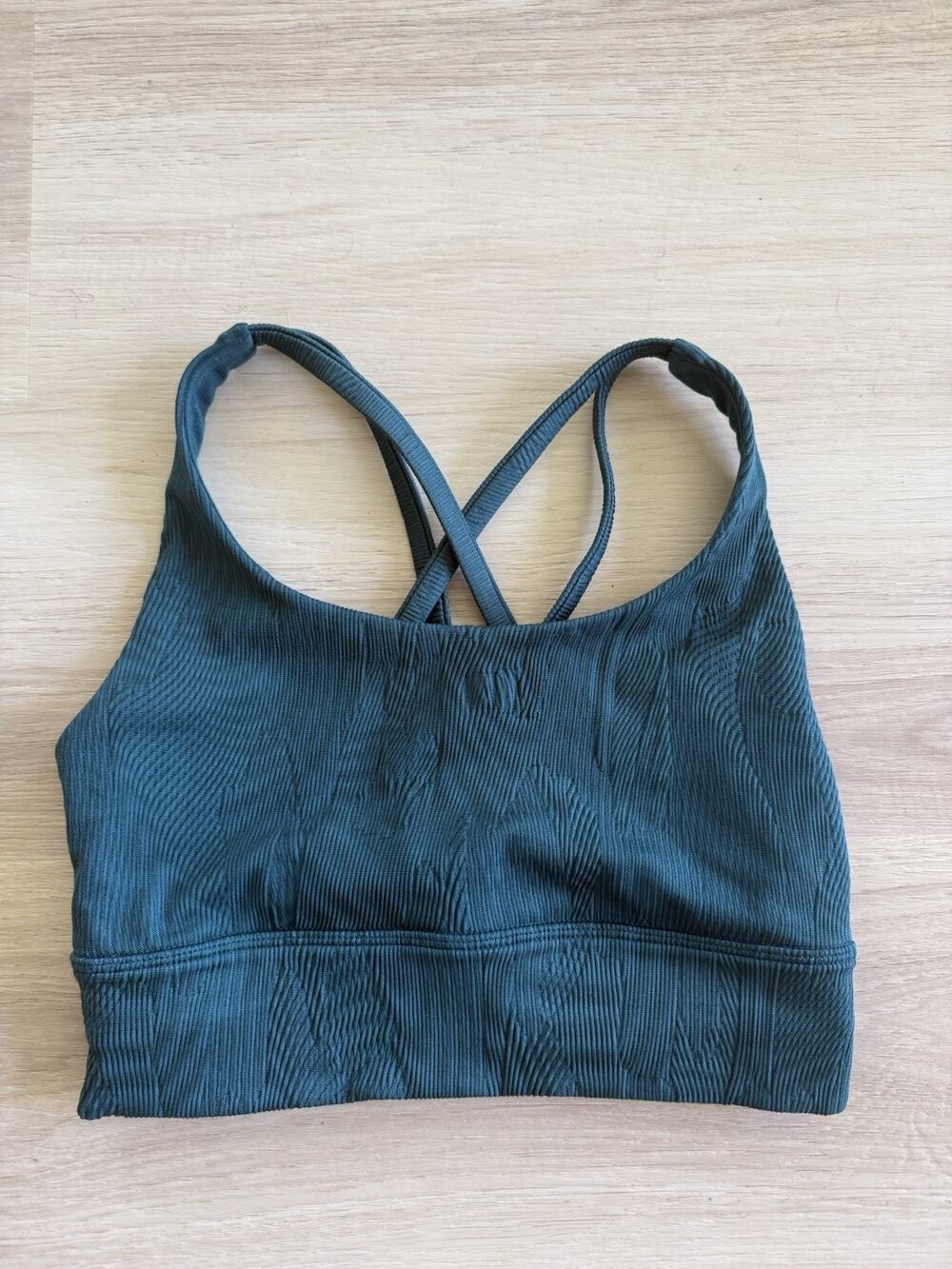 Lululemon Energy Longline Ribbed Bra B-D Cups Storm Teal Women’s Size 4